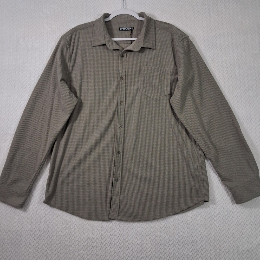 PJ Paul Jones Button Down Shirt Mens XL Taupe